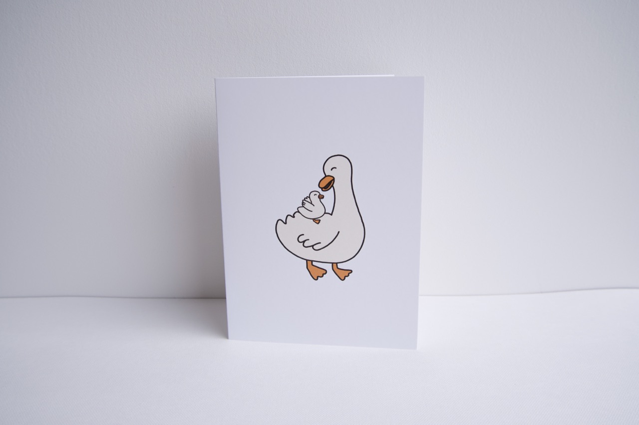 Baby and Mummy Honk standing